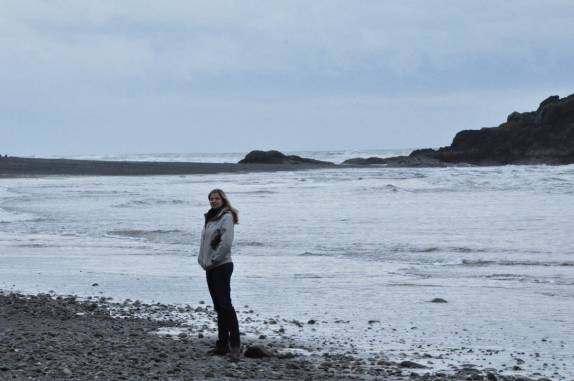 Caminhada na bela e selvagem Ruby Beach, no Olympic National Park, no estado de Washington, oeste dos Estados Unidos